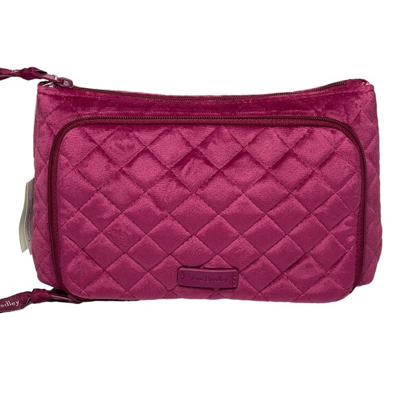 Vera Bradley Majestic Magenta Plush Diamond Quilted Compact Organizer - Picture 1 of 13